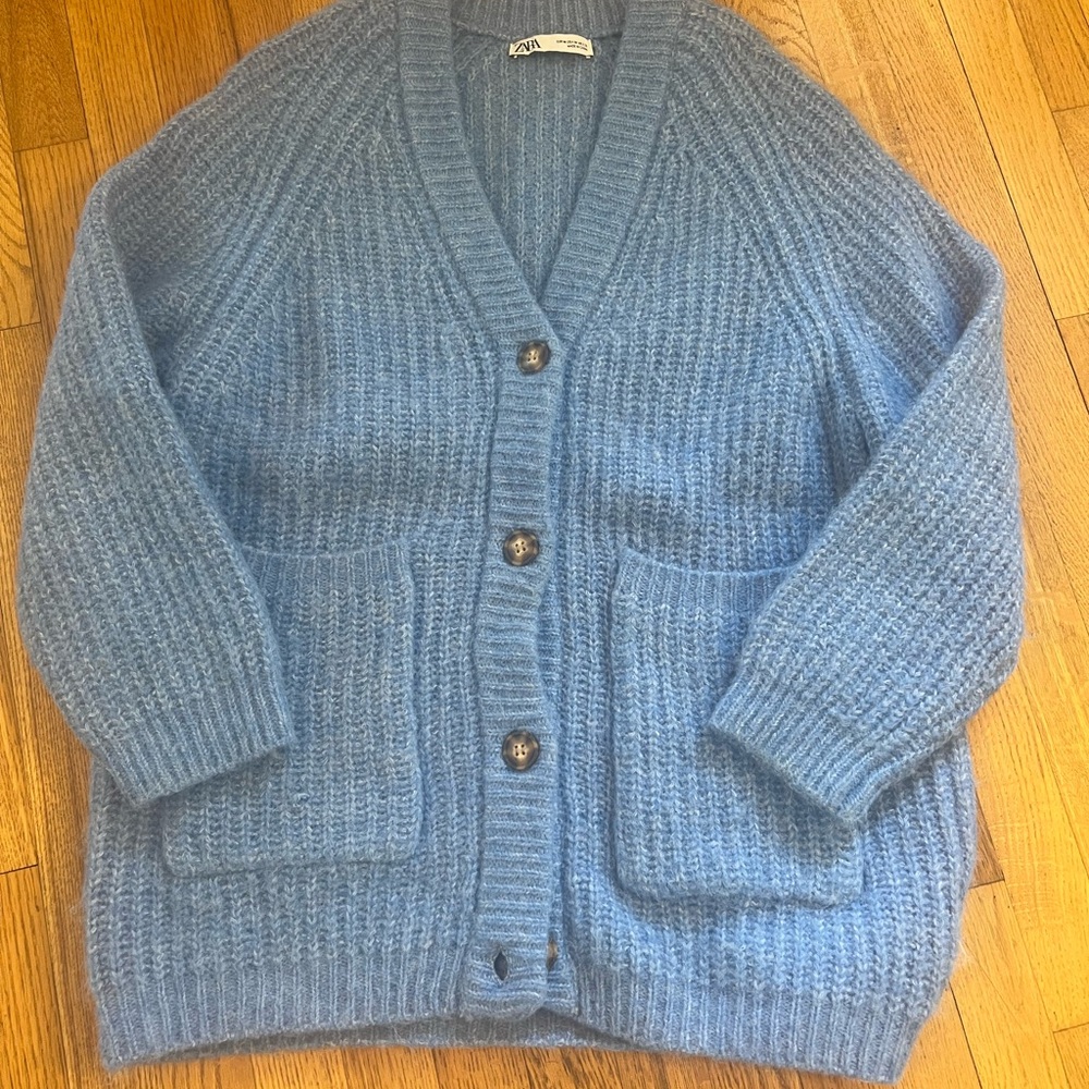 Zara Blue Women's Cardigan Sweater